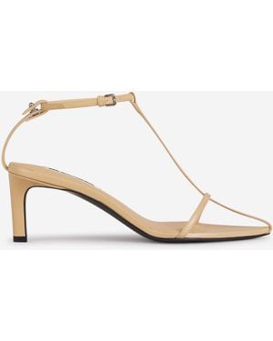 Jil Sander Leather Strappy Heel Sandals - White