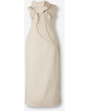ANDRES OTALORA Robe Midi Florecer - Blanc