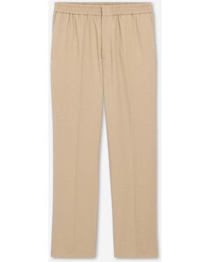 Ami Paris Wool Casual Pants - Natural