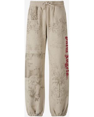 Palm Angels Joggers Con Grafica Stampata - Neutro