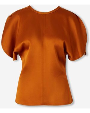 Victoria Beckham Draped Satin Blouse - Orange