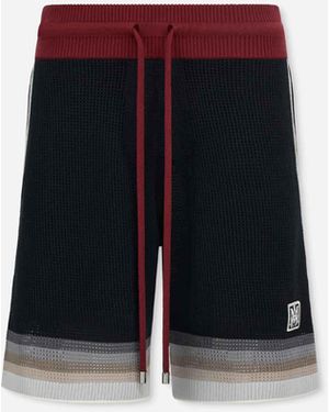 Amiri Gestreifte Bermuda-Shorts Aus Strick - Weiß