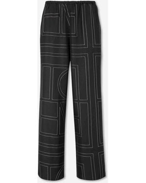 TOTEME Monogramm-Hose Mit Weitem Bein - Schwarz