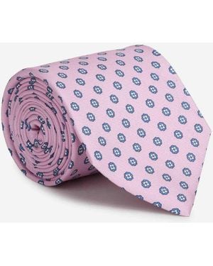 Santa Eulalia Floral Print Silk Tie - Pink
