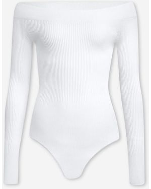 Alaïa Off-The-Shoulder Bodysuit - White