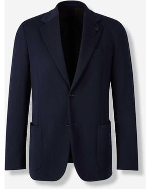 Lardini Straight Wool Blazer - Blue
