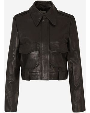 KHAITE Lederjacke Mit Taschen - Schwarz
