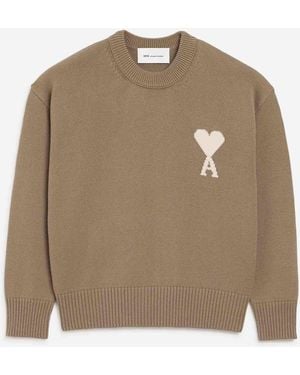 Ami Paris Crew Neck Jumper - Natural