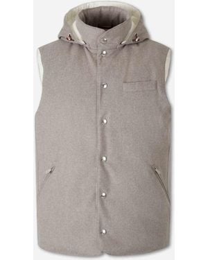 Brunello Cucinelli Chaleco Plumífero Franela - Gris