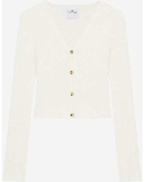 Courreges Cardigan Côtelé Solaire - Neutre