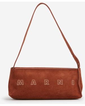 Marni Rectangular Suede Bag - Red