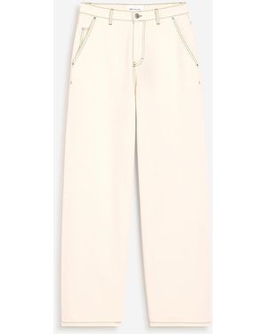 Ami Paris Wide Leg Cotton Jeans - Natural