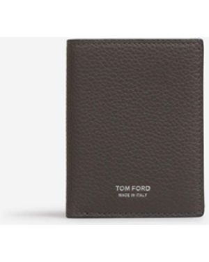 Tom Ford T-Line Leather Card Holder - White