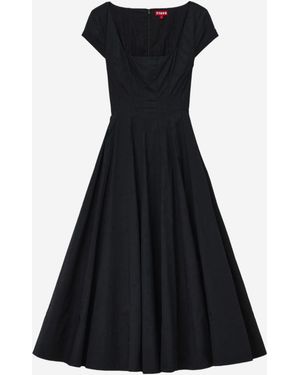 STAUD Cotton Midi Dress - Black