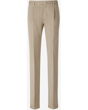 Santa Eulalia Cotton Pleated Pants - Natural