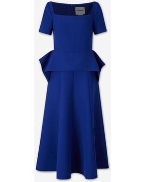 Roland Mouret Peplum Midi Dress - Blue