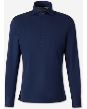 Brunello Cucinelli Polo Punto Algodón - Azul