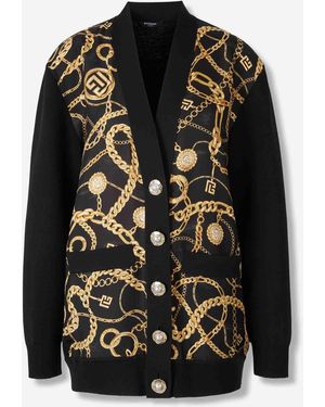Balmain Cárdigan Cadena - Negro