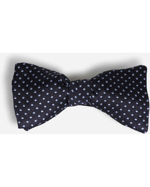 Petronius Silk Polka Dot Bow Tie - Blue
