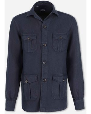 Vincenzo Di Ruggiero Plain Linen Shirt - Blue