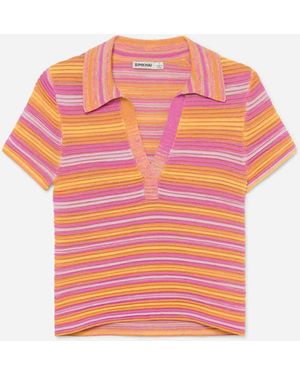 Jonathan Simkhai Paxton Knit Polo Shirt - Pink