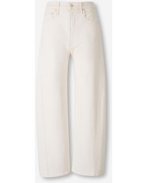 Mother Wide Jeans Half Pipe - White