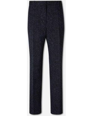 Dries Van Noten Floral Straight Leg Pants - Blue