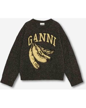 Ganni Banana Knit Jersey - Black