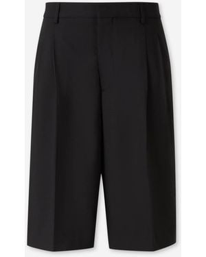 Ami Paris Bermuda Shorts, Wool Clips - Black