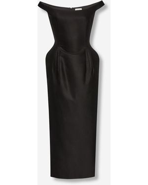 Magda Butrym Midi Baumwollkleid - Schwarz