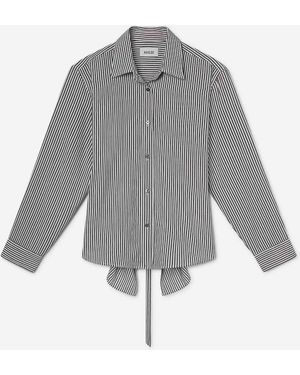 Agolde Camisa Listada Theo - Gris