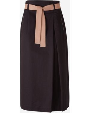 Peserico Viscose Midi Skirt - Black