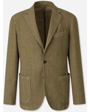 Santa Eulalia Straight Linen Blazer - Green