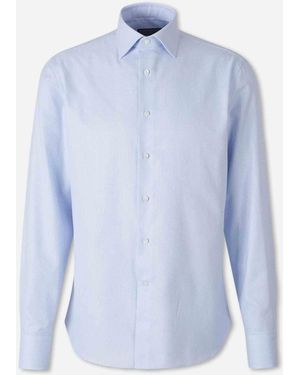 Canali Micro Print Cotton Shirt - Blue