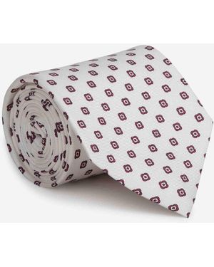 Santa Eulalia Corbata De Seda Estampado Floral - Blanco