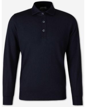 Santa Eulalia Fine Merino Wool Polo Shirt - Blue