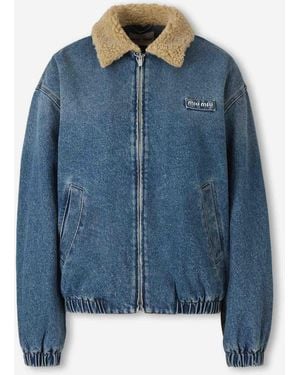 Miu Miu Chaqueta Denim Casual - Azul