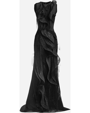 Maticevski Maxi Fringe Dress - Black