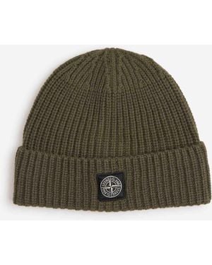 Stone Island Gorro Logo Lana - Verde