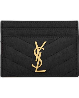 Saint Laurent Cassandre Card Holder - Black