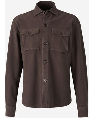 Vincenzo Di Ruggiero Cotton Pockets Overshirt - Brown