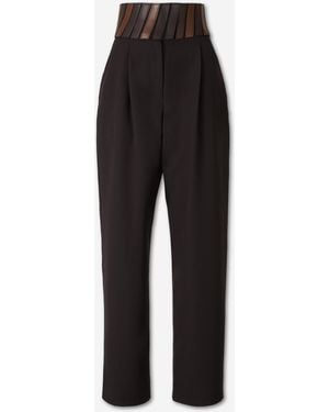Alaïa Straight Leg Trousers Belt - Black