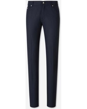Marco Pescarolo Cashmere Straight Leg Trousers - Blue