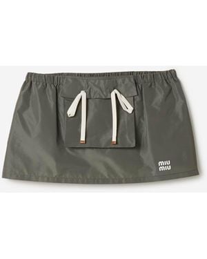 Miu Miu Falda Mini Técnica - Verde