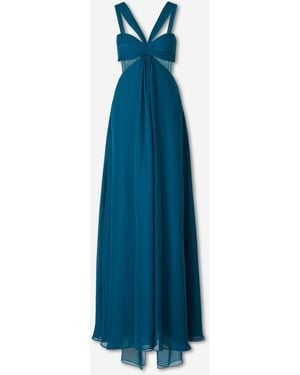 retroféte Vestido Maxi Meira - Azul