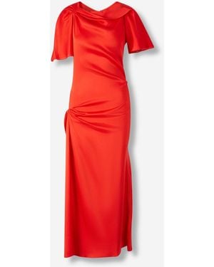 Victoria Beckham Abito Satin Midi - Rosso