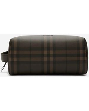 Burberry Check Toiletry Bag - Grey