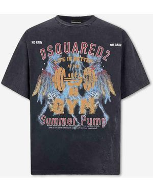 DSquared² Washed Effect T-Shirt - Blue