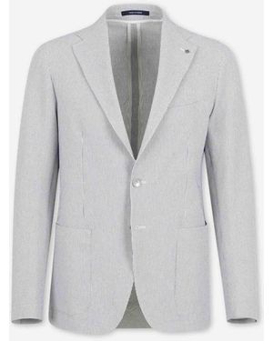 Tagliatore Straight Cotton Suit - Gray