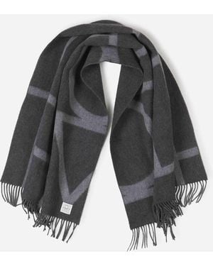 TOTEME Monogram Wool Scarf - Grey